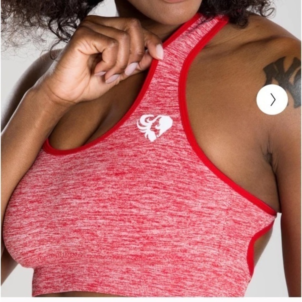 Women's Best Red Racerback Sports Bra Gym Athletic Activewear Size XXS EUC #7610